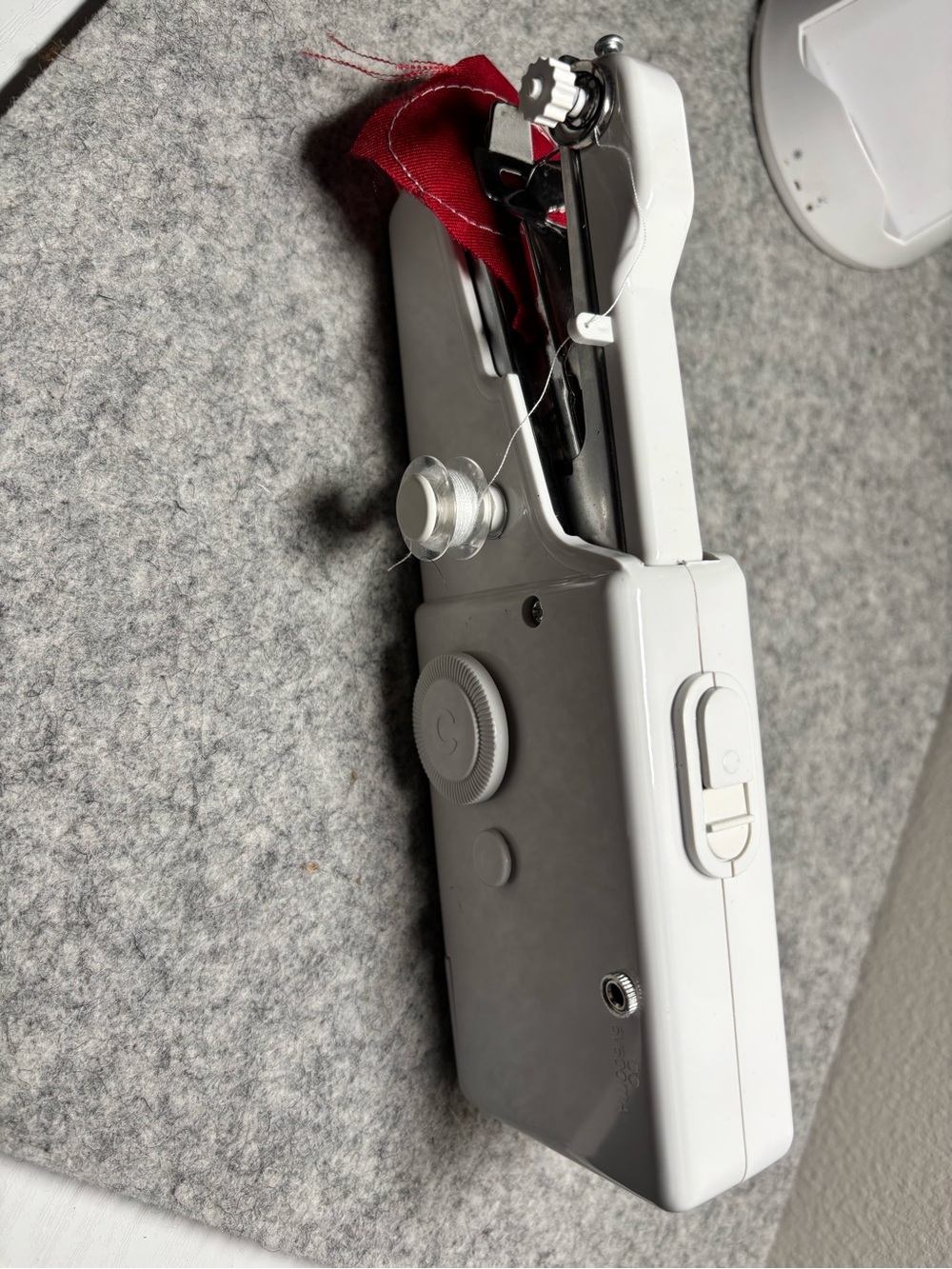 Handheld White Mini Sewing Machine - Portable Stitcher - Picture 2 of 3